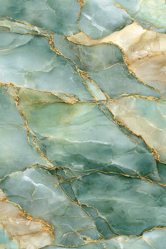 Marble texture in Sea Green with Gold Accents