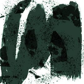 Moderne abstrakte Kunst. Formen in Grün Nr. 2 von Dina Dankers