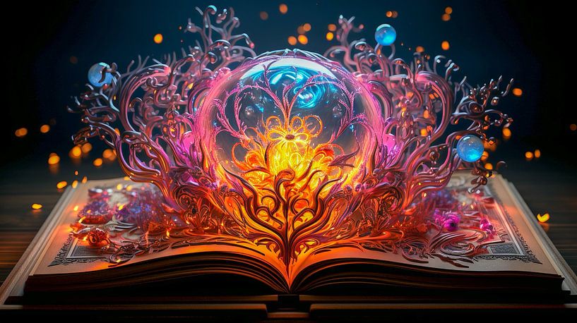 abstract magisch boek met licht van Animaflora PicsStock