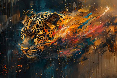 Fiery Portrait of a Leopard