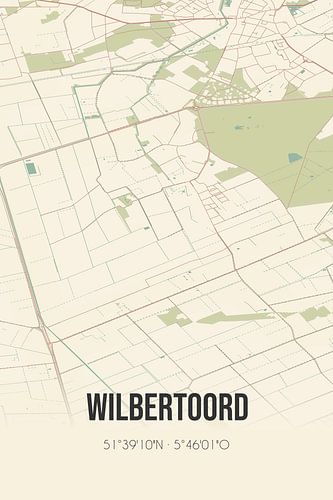 Vintage landkaart van Wilbertoord (Noord-Brabant)