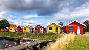 Bunte Häuser auf Bornholm, Dänemark