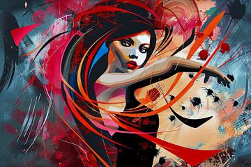 vrouw abstract portret van Egon Zitter