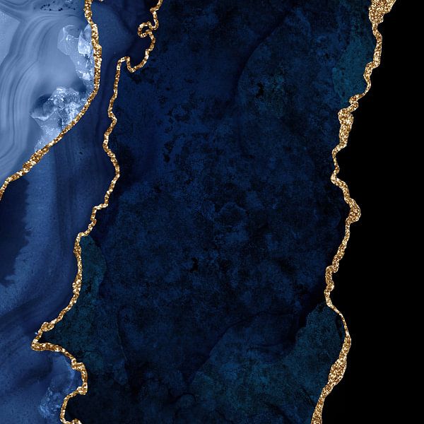 Marineblau &amp; Gold Achatstruktur 15 von Aloke Design