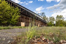 Alter Flugzeughangar mit riesigen Holztoren - Lost Place Alter Flugplatz Rangsdorf