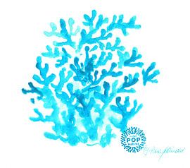 I LOVE POP MARINA - Corallo turchese su bianco by Petra Kaindel