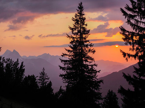 Zonsondergang in de Lechtaler Alpen