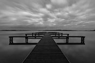 jetty in black and white by Jan van de Riet thumbnail