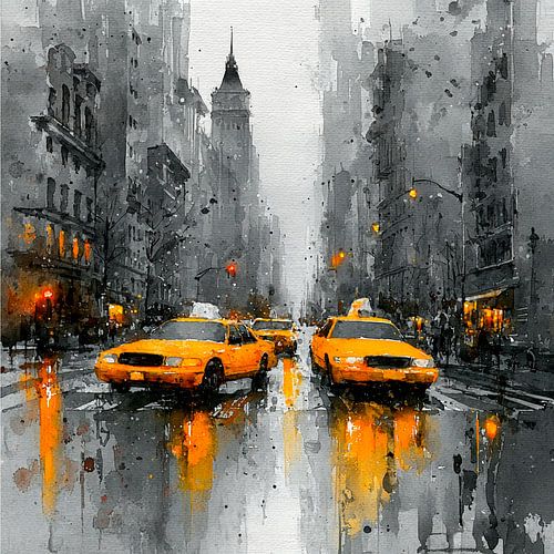 Regenachtige stadsgloed