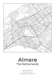 Stadtplan - Niederlande - Almere von Ramon van Bedaf