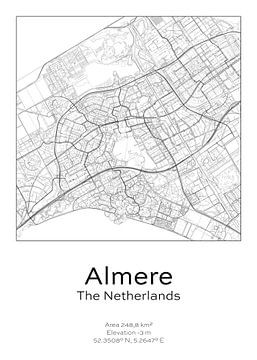 Stads kaart - Nederland - Almere van Ramon van Bedaf