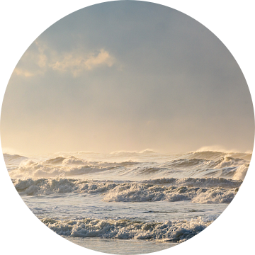 Golven op het strand van Texel in de Waddenzee van Sjoerd van der Wal Fotografie