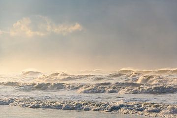 Golven op het strand van Texel in de Waddenzee van Sjoerd van der Wal Fotografie