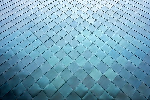 Gevel van blauw roodvrij roestvrij staal