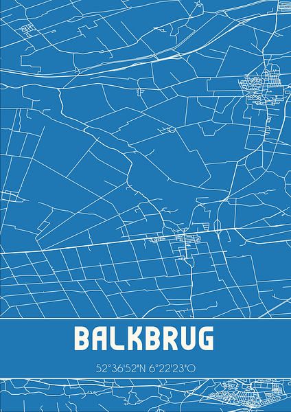 Blueprint | Map | Balkbrug (Overijssel) by Prints of Place