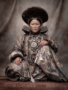 China,  Prinzen aus der Mongolei  1900, farbig