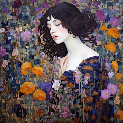 Women's portrait Summer flowers