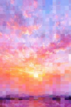 Mosaik-Sonnenuntergang-Glühen