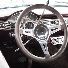 American classic car Bel Air 1956 Steering wheel by Beate Gube