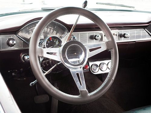 American classic car Bel Air 1956 Steering wheel by Beate Gube