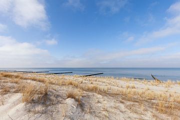 Uitzicht over de duinen naar de Baltische Zee van Studio17