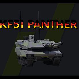 KF51 Panther Low Poly Art Grey Green Gift van Maldure -