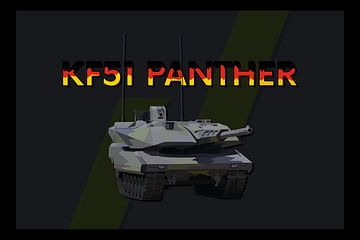 KF51 Panther Low Poly Art Grey Green Gift van Maldure -