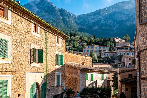 Foggy mountain village of Deià in Majorca