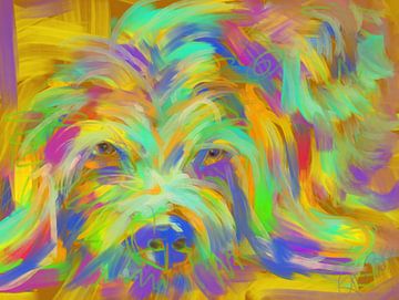 Hond schilderij Matze