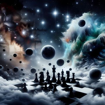 Universe Chessboard - Fascinerende combinatie van ruimte en strategie van ButterflyPix