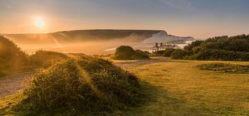 Sunrise in Cuckmere Haven and the Seven Sisters