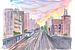 New Yorker Skyline mit Schienen und U-Bahn von Markus Bleichner