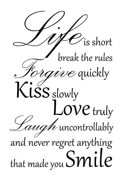 Life is short - Wit - Inspirerende tekst van Sandra Hazes