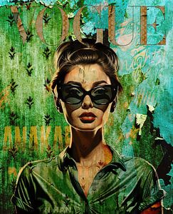 Audrey Hepburn Pop Art sur Rene Ladenius Digital Art