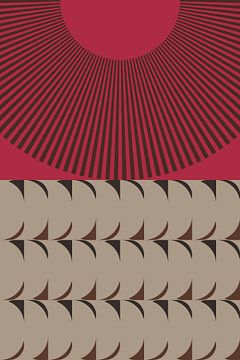 Retro jaren 70 kunst. Abstract geometrisch patroon nr. 2_1 van Dina Dankers