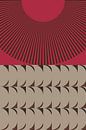 Retro jaren 70 kunst. Abstract geometrisch patroon nr. 2_1 van Dina Dankers thumbnail