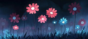 Midnight Blossoms by Abstract Painting