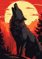 Wolf And Moon