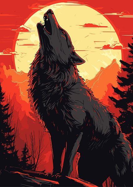 Wolf And Moon von EL IRSYAD