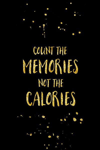 Text Art Gold COUNT THE MEMORIES von Melanie Viola
