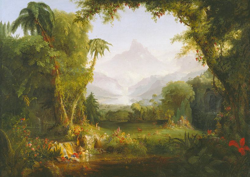 Der Garten Eden, Thomas Cole von Meesterlijcke Meesters