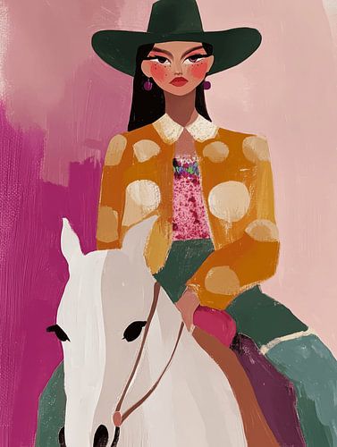 Amazone, kleurrijk portret