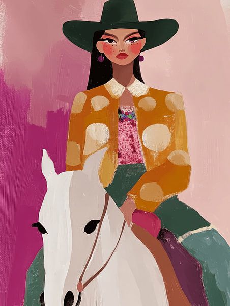 Amazone, kleurrijk portret van Carla Van Iersel