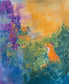 Renard avec des raisins sur Dream Drip