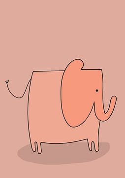 Roze olifant illustratie 