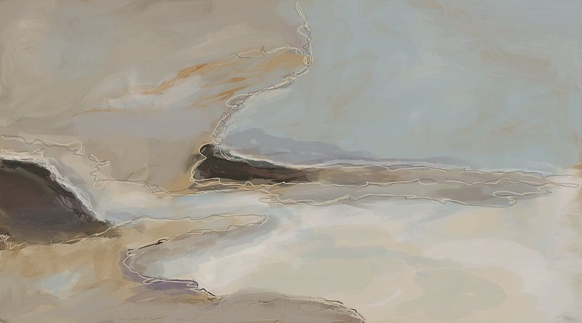 Abstract landscape pastel by Tatiana  De La Fuente