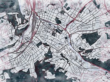Kaart van Hagen in de stijl 'White Winter' van Maporia