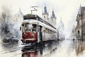 Trambahn in Prag van Hans-Jürgen Flaswinkel