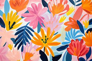Vintage Bloemen, kleurig en Abstract von Caroline Guerain