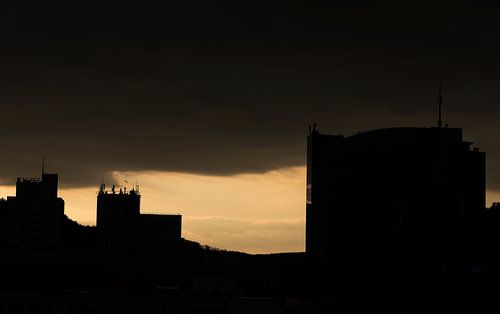 Zonsondergang in Jena vanaf de Sonnenhof
